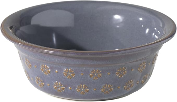 Ceramic 8.7inch Dog Bowl for Large Dog, Basic Food and Water Bowl for Replacement, Wide Opening Rounded Edge(Single Bowls, Reactived Glaze -Grey)-Mewly Pet