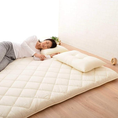 EMOOR Japanese Futon Mattress CLASSE King Made in Japan White, Foldable Floor Sleeping Bed Tatami Mat