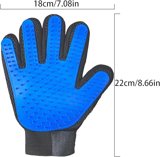 Zoocozy 2 in 1 Pet Hair Removal Glove for Cat Dog, Indoor Cat Grooming Gloves, Pet Washing Brush for Shedding Massage - Double-Sided Available(Dark Blue)-Mewly Pet