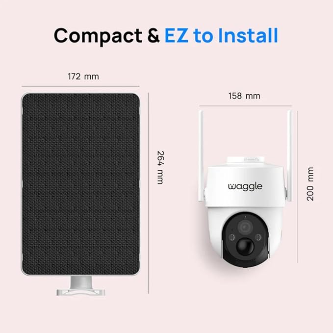 Waggle RV Pet Temperature Monitor + 4G Security Camera with Solar Powered Panel - Supports Multi-Carrier Network-Mewly Pet