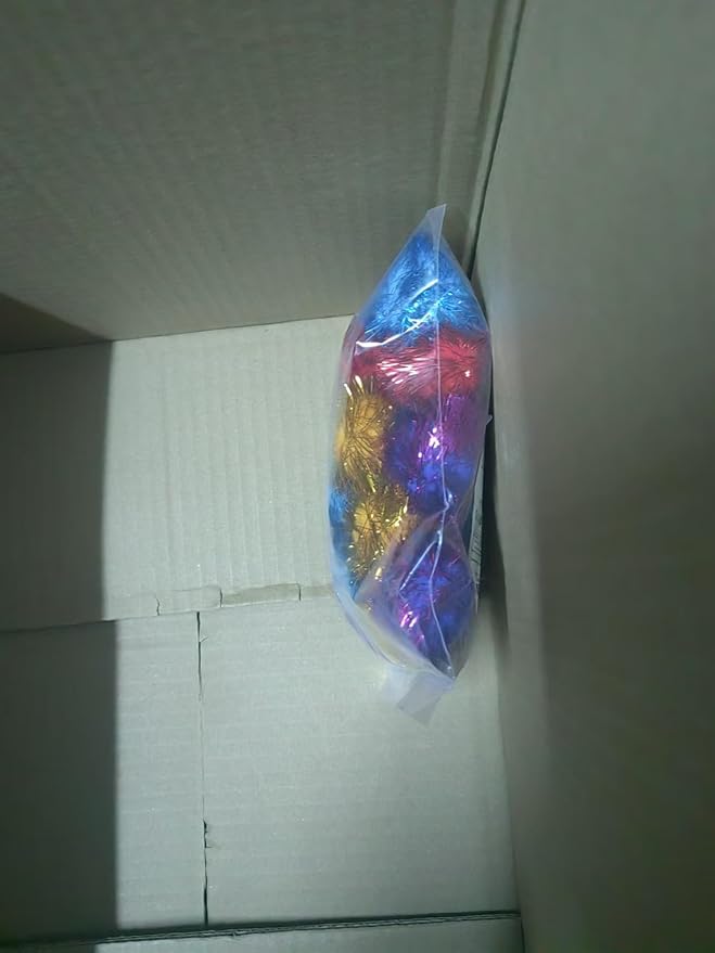 20 Pack 2 Inches Sparkle Balls for Cats, Large Size, Glitter Pom Poms Fuzzy Balls for Cats, Kitten Indoor Assorted Color Random-Mewly Pet