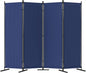 Morngardo Room Divider, Folding Privacy Screens, 4 Panel Room Partitions, 88" Foldable Wall Dividers, Portable Separating for Home Office Bedroom Dorm Decor (Blue)