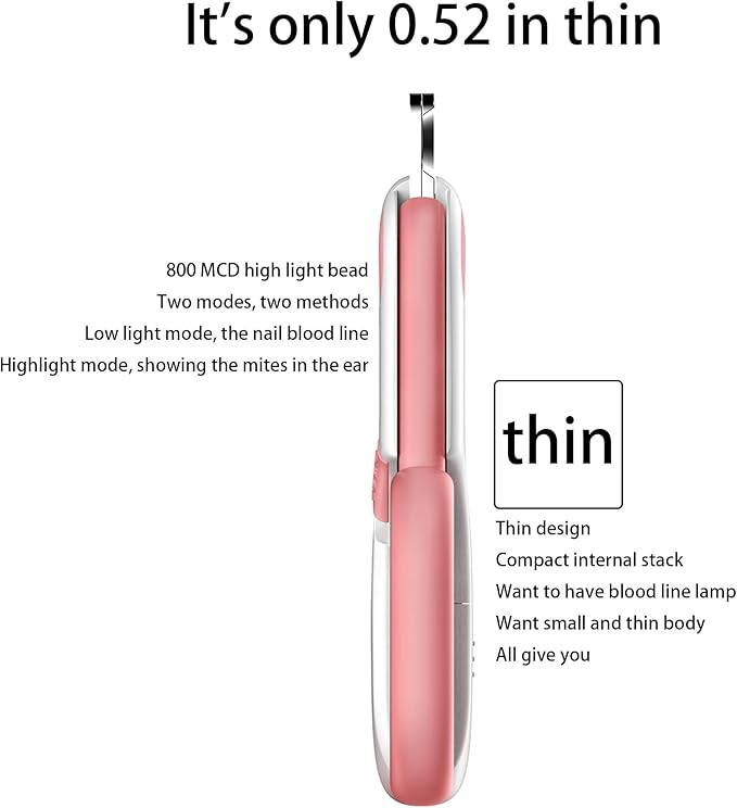 Pet Nail Clippers with LED Lights cat Nail Clippers for Indoor Cats Nail Trimmer Clippers for Small Dog Nail Trimmers Cats Rabbits Nail Clippers Bird Kittens (Pink)-Mewly Pet