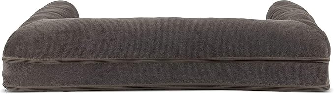 Furhaven Orthopedic Dog Bed for Large/Medium Dogs w/ Removable Bolsters & Washable Cover, For Dogs Up to 55 lbs - Sherpa & Chenille Sofa - Coffee, Large-Mewly Pet