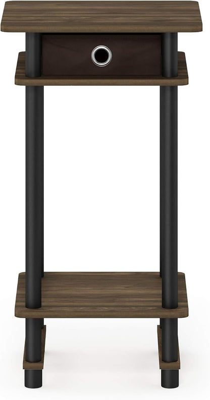 Furinno Turn-N-Tube Tall End Table, Columbia Walnut/Black/Dark Brown