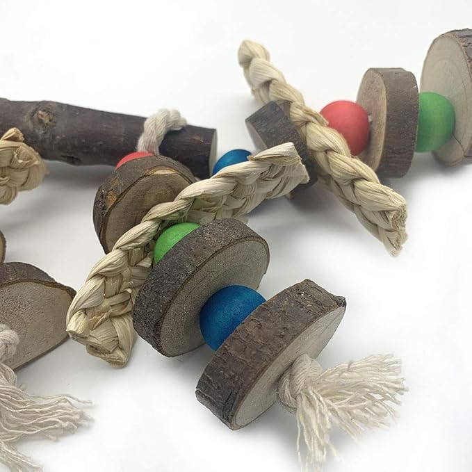 EBaokuup Wood Bird Chewing Toys-Blocks Parrot Tearing Toys Best for Finch,Budgie,Parakeets,Cockatiels, Conures,Love Birds and Amazon Parrots-Mewly Pet