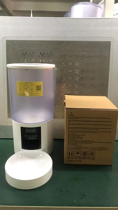 Automatic Cat Feeder Food Dispenser: 6L Timed Small Dog Dry Food Dispenser with 10s Voice - Distributeur Nourriture Chat Hund Programmable - Auto Pet Feeder with 1-6 Meals White-Mewly Pet