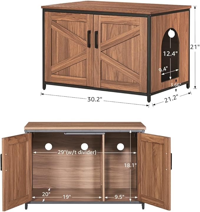 unipaws Top Opening Cat Litter Box Enclosure, Friendly to Elderly People, Waist or Keen Problem People, XL Extra Large Cat Box Furniture, High Jumbo Automatic Litter Box Cover Hidden for Large Cat-Mewly Pet