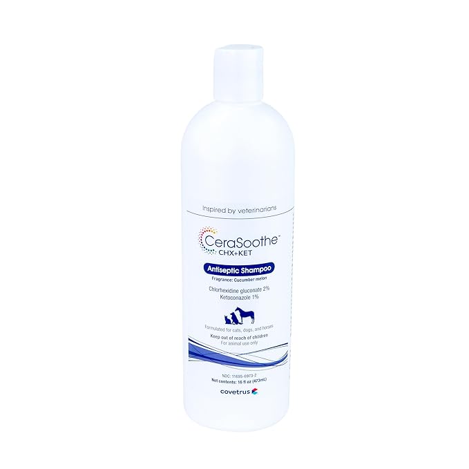 CeraSoothe CHX+KET Antiseptic Shampoo for Dogs, Cats, and Horses - 16oz-Mewly Pet