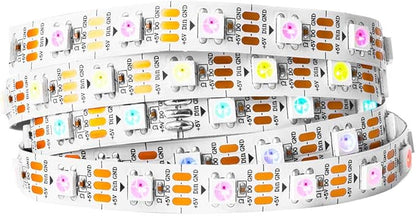 BTF-LIGHTING WS2812B IC RGB 5050SMD Pure Gold Individual Addressable LED Strip 3.28FT 60LED 60Pixel/m Flexible Full Color IP30 DC5V for DIY Chasing Color Project(No Adapter or Controller)