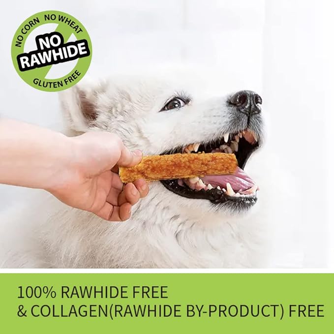 Chicken Dog Chew Sticks, Puffed Human Grade Dog Treat Sticks, Rawhide Alternative, Easy to Digest 10pcs/Pack-Mewly Pet