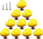 HUAMULAN 10PCS Heart Shape Glossy Ceramic Knobs Cabinet Dresser Pulls Door Handles Cupboard Wardrobe Drawer Backplate,Yellow