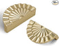 Brushed Gold Cabinet Pulls 10 Pack 3 Inch Modern Drawer Handles Kitchen Cupboard Half Moon Bathroom Dresser Sunflower Cup Flat Pull SH-BG76-10