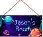 Personalized Universe Sign Custom Name Science Fiction Theme Sign For Kids Room Wall Art Décor Outer Space Art Wall Decor For Boys Room Bedroom Nursery Door For Girls Bedroom
