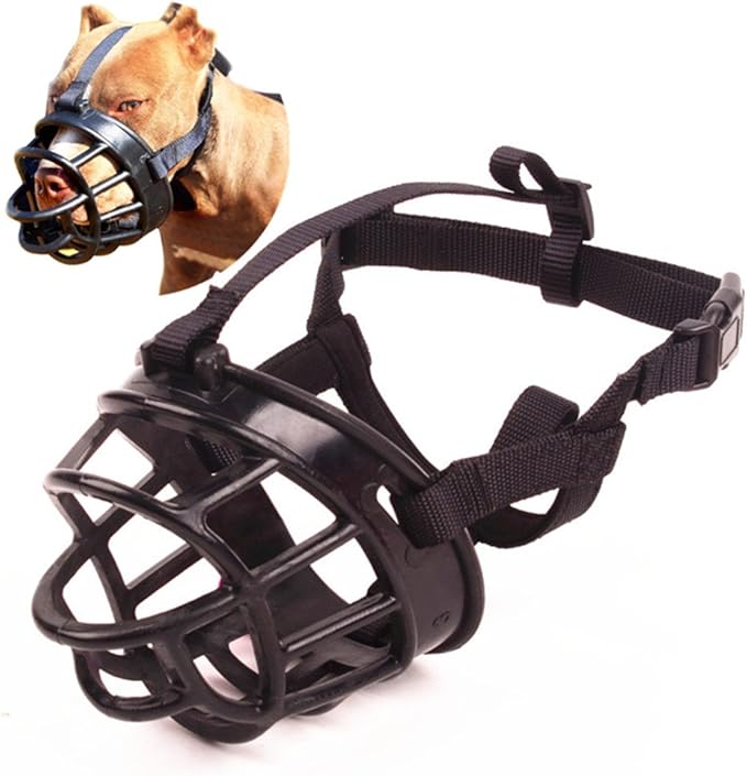 Basket Dog Muzzles-Soft Adjustable Breathable Mask Anti Biting Chewing Barking Training Dog Muzzle for Small Medium Large Dogs (Black 3)-Mewly Pet