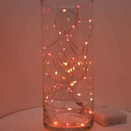 QBIS Battery Powered Fairy Lights - 40 LED, 6hr Timer, Red & Orange for Bedroom, Christmas & Halloween