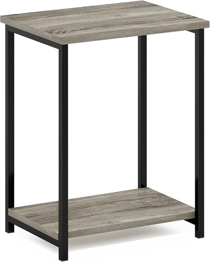 Furinno Simplistic Metal Frame End Table, 1-Pack, French Oak