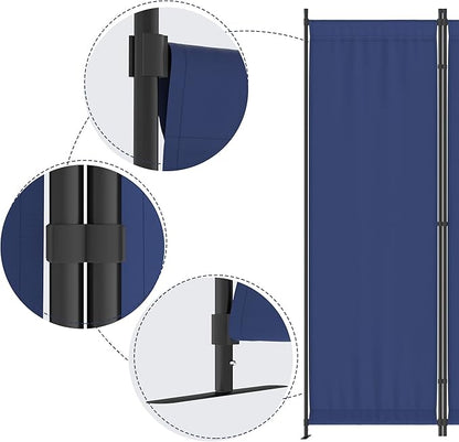 Morngardo Room Divider, Folding Privacy Screens, 4 Panel Room Partitions, 88" Foldable Wall Dividers, Portable Separating for Home Office Bedroom Dorm Decor (Blue)