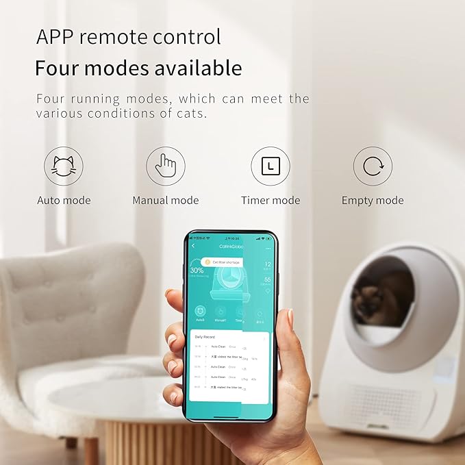 CATLINK Self Cleaning Automatic Litter Box for Cats 3.5~22lbs-APP Control,Double Odor Removal-Extra Large with 40 Liners&1 Carbon Filter Box Included -Smart Robot Cat Litter Box (New Version)-Mewly Pet