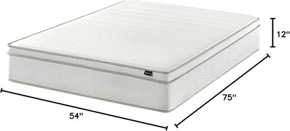ZINUS 12 Inch Foam and Spring Hybrid Mattress [New Version], Full, Fiberglass Free, Medium Firmness, Durable Support, Certified Safe Foams & Fabric, Mattress in A Box
