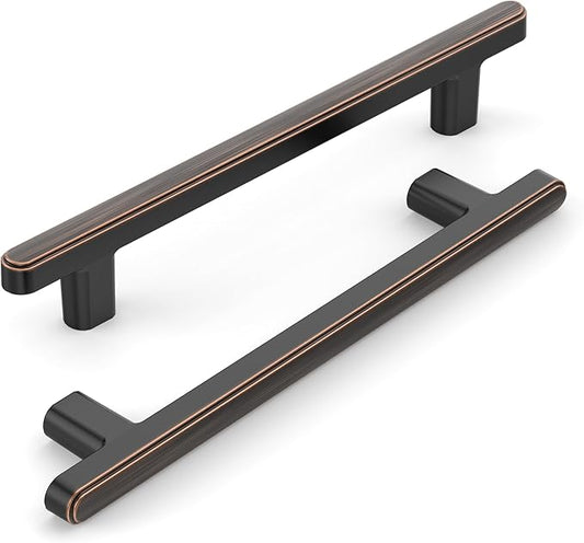 10 Pack 5 Inch(128mm) Kitchen Cabinet Handles Oil Rubbed Bronze Cabinet Pulls Kitchen Cabinet Hardware Drawer Pulls for Cupboard Wardrobe