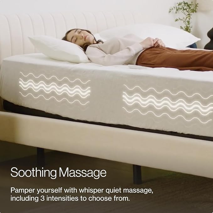 Nectar Split King Adjustable Base & 12” Mattress (New Version) - Head & Foot Incline - Medium Firm Memory Foam - Cooling Top Layer - 3 Massage Settings - 365-Night Mattress Trial & Forever Warranty