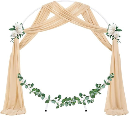 Socomi Wedding Arch Draping Fabric 2 Panels 29" x 19Ft Champagne Sheer Chiffon Curtain Drapes 6 Yards for Wedding Ceremony Birthday Party Decoration