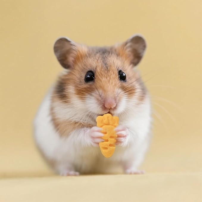 Abizoo Hamster & Gerbil Treats, Crunchy Baked Hamster Snacks with Carrot and Yeast, Natural Training Reward Chew Treats for Small Animals, Supports Digestion and Dental Health-Mewly Pet