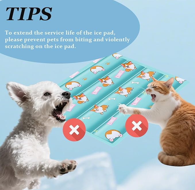 Dog Cooling Mat, Cooling Mat for Dogs & Cat, Provides Instant Relief for Small, Medium, Large Dogs, Washable, Non-Slip Design, Perfect for Hot Summer Days to Keep Pets Comfortable(Small 20''*16'')-Mewly Pet