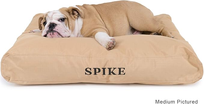 K9 Ballistics Tough Rectangle Pillow Large Dog Bed - Removable Cover, Washable, Durable & Water Resistant Dog Bed Made for Big Dogs 40"x34", Obsidian Black-Mewly Pet