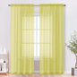 OVZME Sheer Curtains 84 Inches Long 2 Panels Set, Light Filtering Transparent Lightweight Soft Window Treatment Panels for Study Room Living Room Guest Room, Each 42W x 84L Inches, Lemon