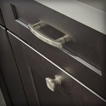 Franklin Brass (10-Pack) – Brushed Nickel Cabinet Handles, 4 Inch Hole Center, Pulls for Drawers, Kitchen Cabinet Door, Dressers | Pierce