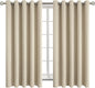 BGment Room Darkening Curtains 63 Inches Long - Grommet Thermal Insulated Drapes Window Treatment Curtains for Bedroom, 2 Panels, 70 x 63 Inch, Beige