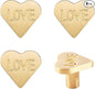 4Pcs Brass Knobs for Kids Cute Decorative Handles for Boys and Girls (Heart)