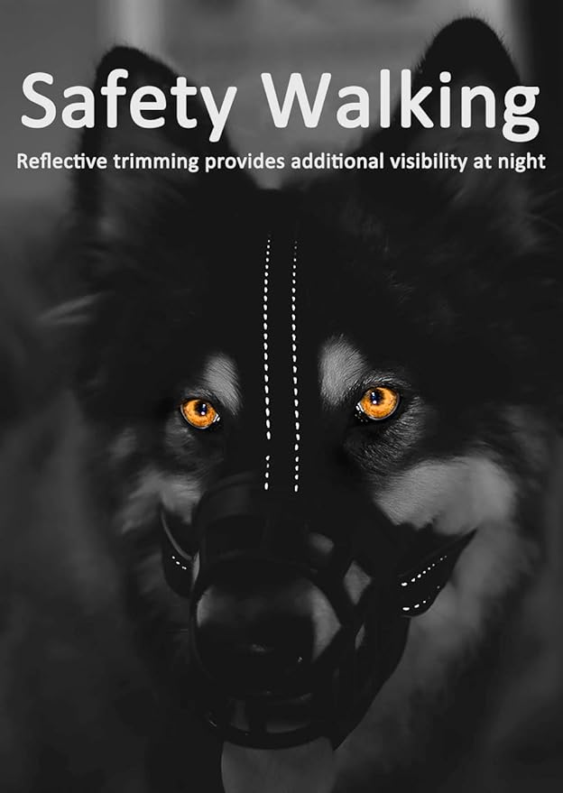 BARKLESS Dog Muzzle, Soft Basket Silicone Muzzle for Dogs to Prevent Biting and Chewing, Breathable Cage Mouth Cover for Training, Allows Drinking and Panting, Used with Collar-Mewly Pet