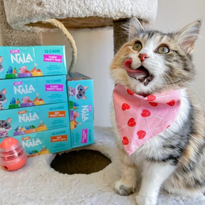 LOVE, NALA - Natural Adult Cat Wet Food - Pate Variety Pack - Tuna, Chicken, Mackerel - Grain Free, Non-GMO, Fiber Blend, Minerals, Vitamins - 12 Pack 2.1 lbs.-Mewly Pet