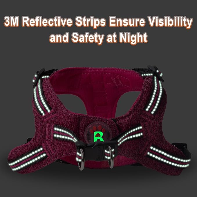 Dog Harness Step in Dog Vest Harness, Reflective Adjustable Puppy No Pull Harness Breathable Soft for Small and Medium Dogs Cats, Pink/Black, XS-Mewly Pet
