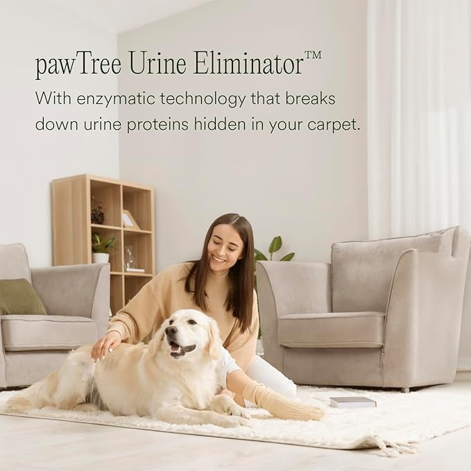pawTree Urine Eliminator™ - Stain & Odor Remover for Cats and Dog. Enzymatic technology permanently removes old and new stains, neutralizes odors, and prevents repeat marking. Ideal for carpets.-Mewly Pet
