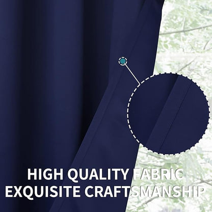 BGment Blackout Curtains for Living Room - Grommet Thermal Insulated Room Darkening Curtains for Bedroom, Set of 2 Panels (52 x 84 Inch, Navy Blue)