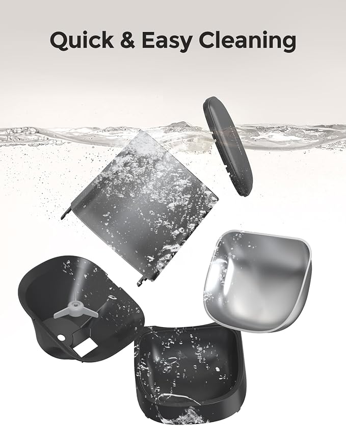 Cat Feeder Automatic - Cat Food Dispenser MeowServe S20, Auto Dog Feeder with Stainless Steel Bowl, 5L Pet Feeder with Patented Anti-Jam Port, App, Dual Lock Lid, Dual-Band WiFi & Power Supply-Mewly Pet