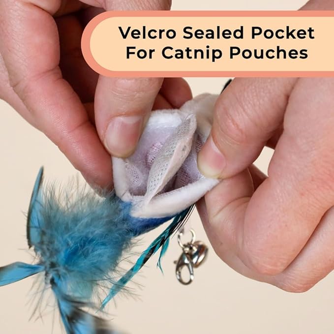 Interactive Catnip Bird Toy Set (5 Replacement Catnip Birds)-Mewly Pet