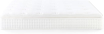 ZINUS 13 Inch Euro Top Pocket Spring Hybrid Mattress, King, Pressure Relief, Pocket Innersprings for Motion Isolation, Mattress in A Box