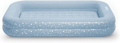 Intex 66810FL Inflatable Kidz Travel Bed Set, Includes Hand Pump and Carry Bag, Removable Mattress, Quick Inflation, Indoor Use, 42in x 66in x 10in, Blue with Star Print Frame