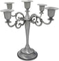 Pewter Candle Holder，5 Arms Metal Candle Holders for Pillar Candles（10.6 inch Tall Candlestick Holders, for 1/2-1 inch Taper Candles,Centerpiece Elegant Decoration Piece for Table