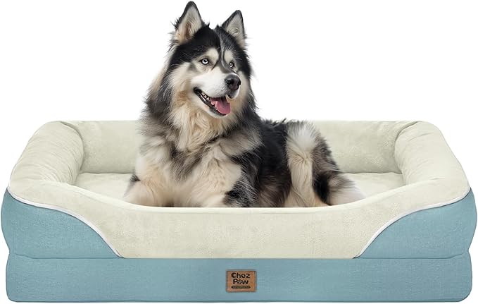 Washable Orthopedic Large Dog Bed - Dog Beds Large Sized Dogs with Removable Cover Waterproof Orthopedic XL Pet Bed with Bolster-Mewly Pet