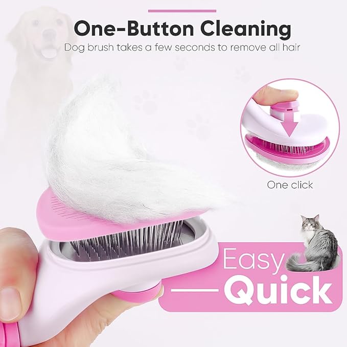 Namylya Cat Brush for Shedding & Grooming – Slicker Brush for Dogs and Cats with Long Hair – Removes Tangles, Mats & Loose Fur-Mewly Pet