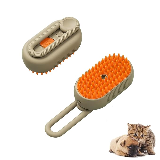 Steam Pet Brush, Steaming Cat Brush, 2025 New 3 in 1 Pet Steam Groomer Brushes, Lifweb-E-Comb,Massaging and Cleaning Hair Removal Multifunctional for Cats and Dogs.(Orange 1Pcs)-Mewly Pet