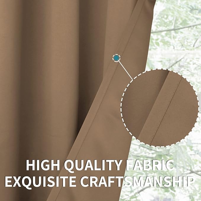 BGment Blackout Curtains for Living Room - Grommet Thermal Insulated Room Darkening Curtains for Bedroom, 2 Panels of 52 x 84 Inch, Taupe