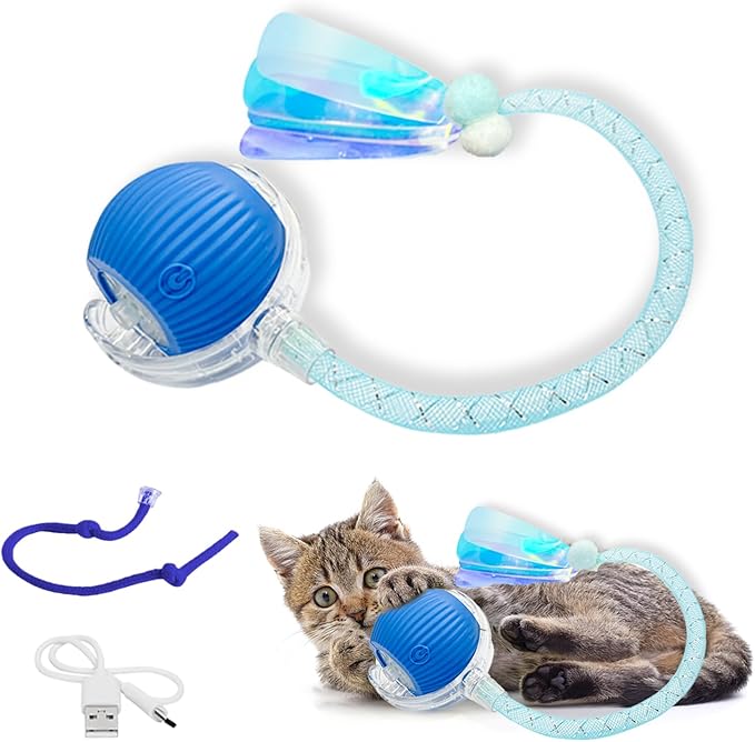 Cat Toy, Interactive Cat Toy, Cat Toys for Indoor Cats with 2 Tails, 3 Modes Rechargeable Cat Enrichment Toys for Small/Medium/Large Cats to Keep Them Busy-Mewly Pet