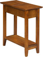 Convenience Concepts American Heritage Flip Top End Table 23.25" - Classic Narrow Chairside Accent with Hidden Storage & Lower Shelf for Traditional, Modern Living Room, Light Walnut